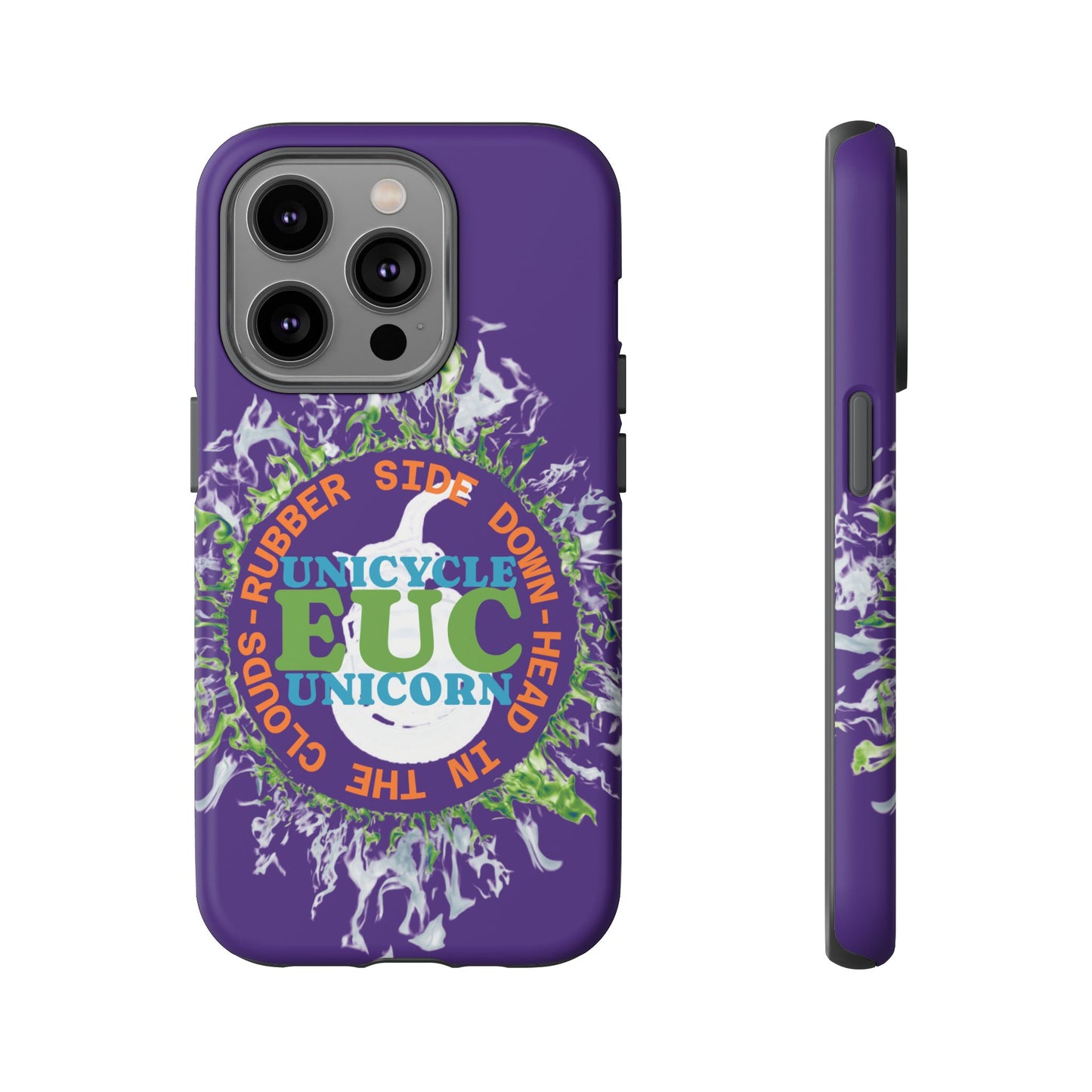 Unicycle Unicorn ring of Fire Tough Case - Durable phone case for EUC fans (purple)