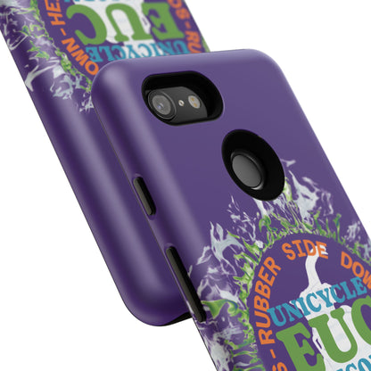 Unicycle Unicorn ring of Fire Tough Case - Durable phone case for EUC fans (purple)