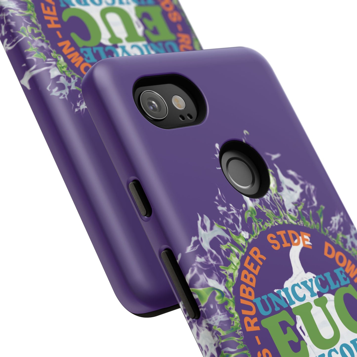 Unicycle Unicorn ring of Fire Tough Case - Durable phone case for EUC fans (purple)