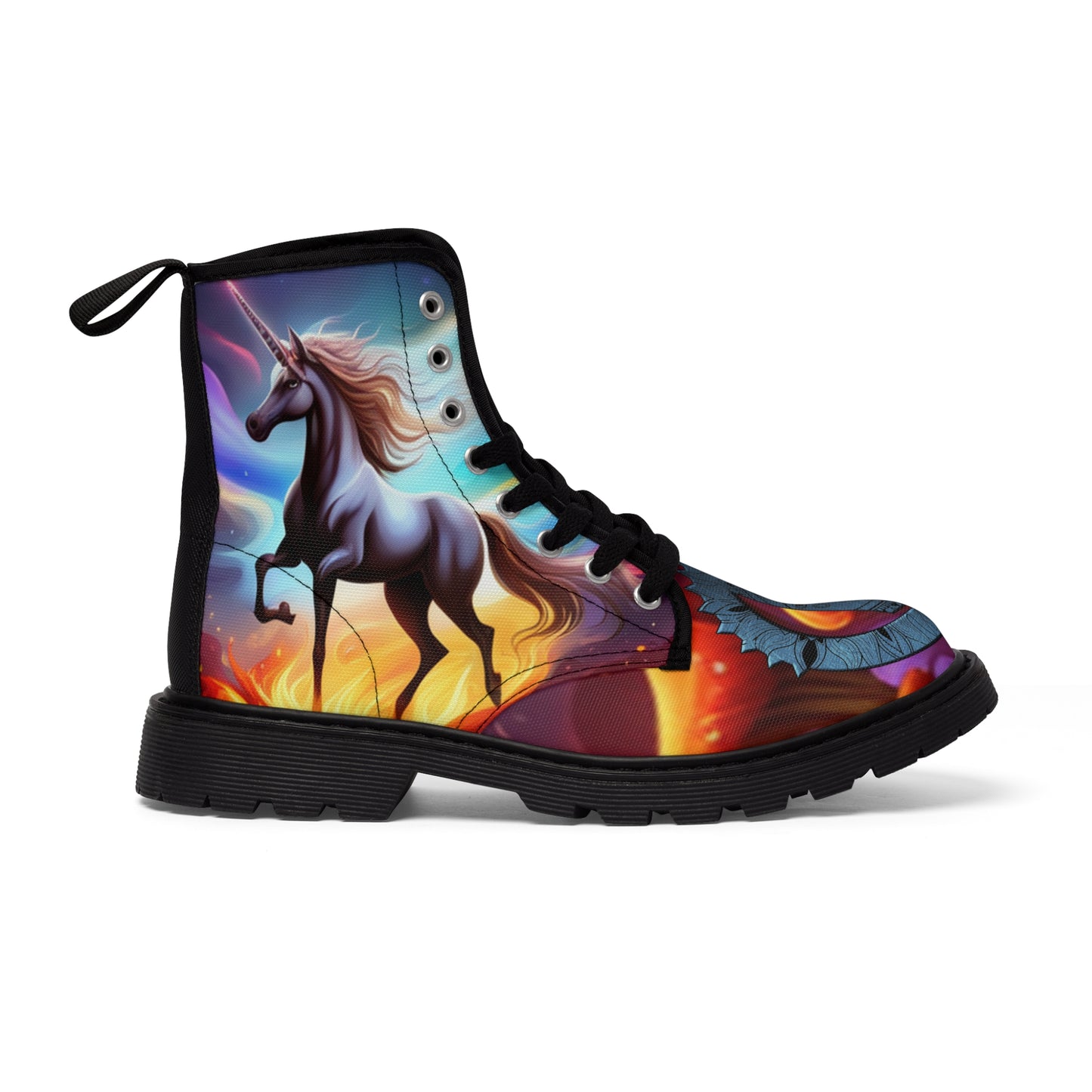 Unbranded Women's Canvas Unicorn Boots