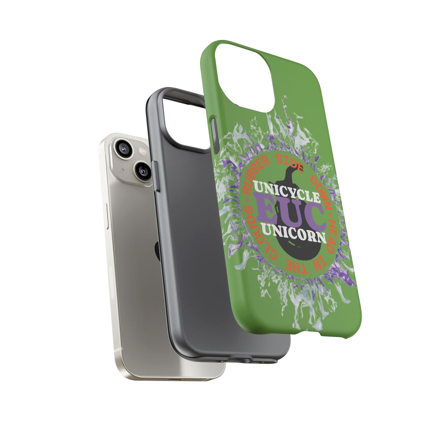 Unicycle Unicorn Purple ring of Fire Tough Case - Durable phone case for EUC fans