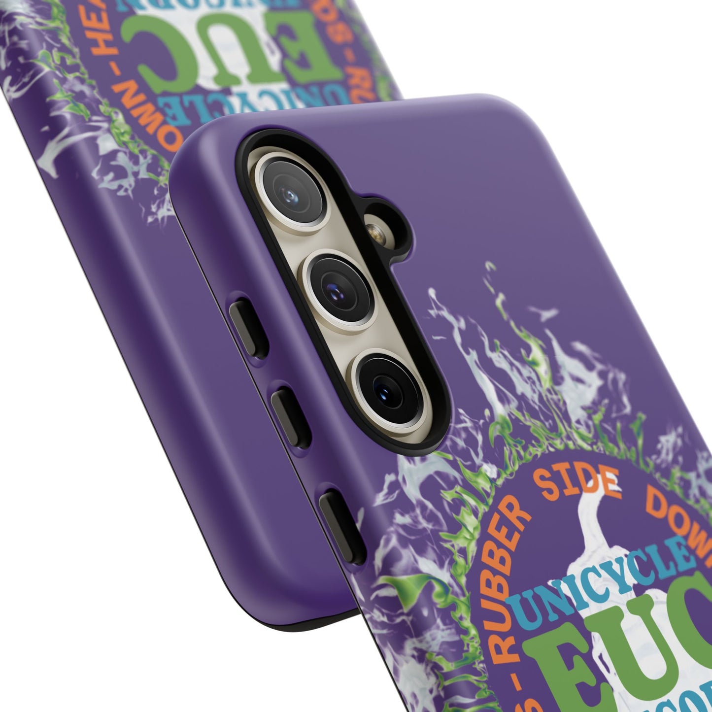 Unicycle Unicorn ring of Fire Tough Case - Durable phone case for EUC fans (purple)