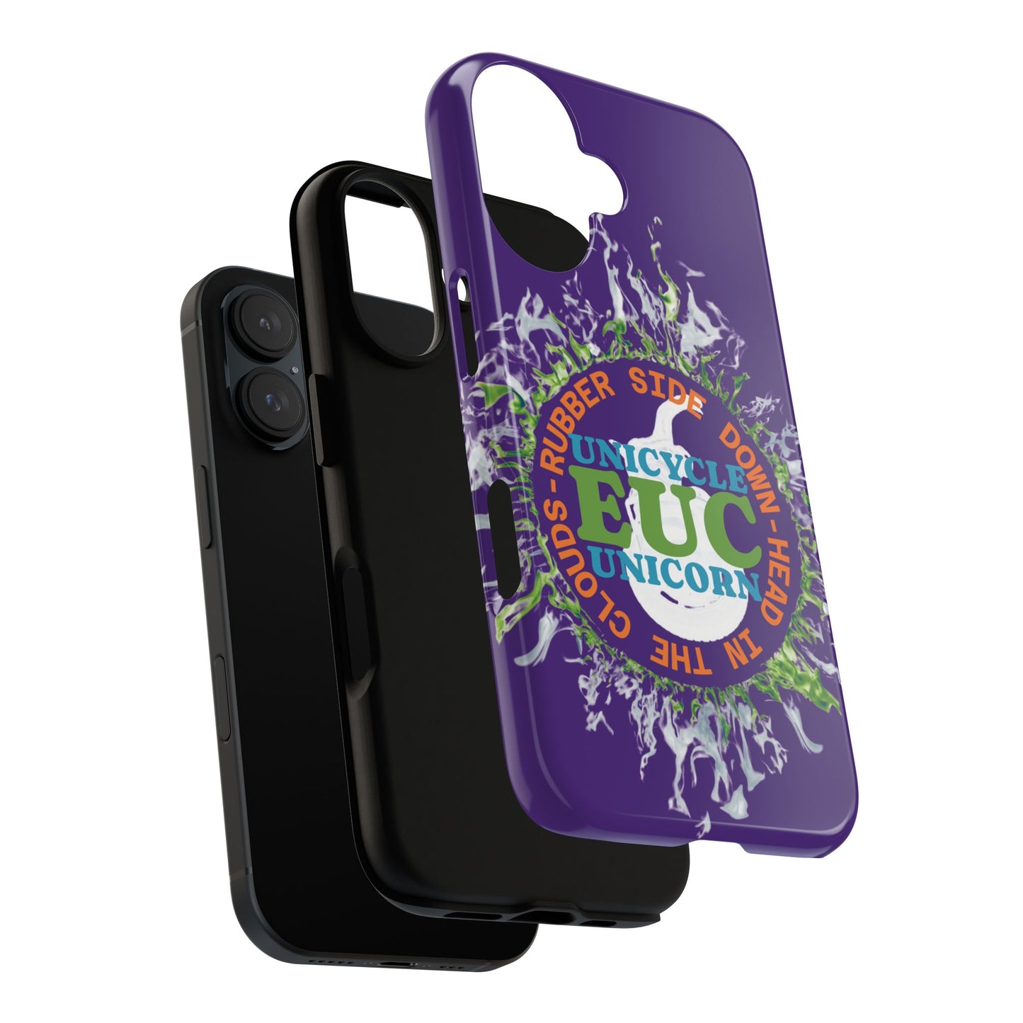 Unicycle Unicorn ring of Fire Tough Case - Durable phone case for EUC fans (purple)