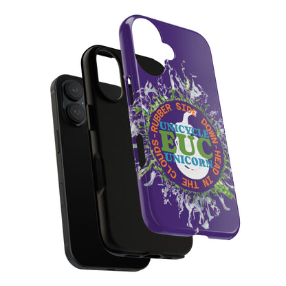 Unicycle Unicorn ring of Fire Tough Case - Durable phone case for EUC fans (purple)