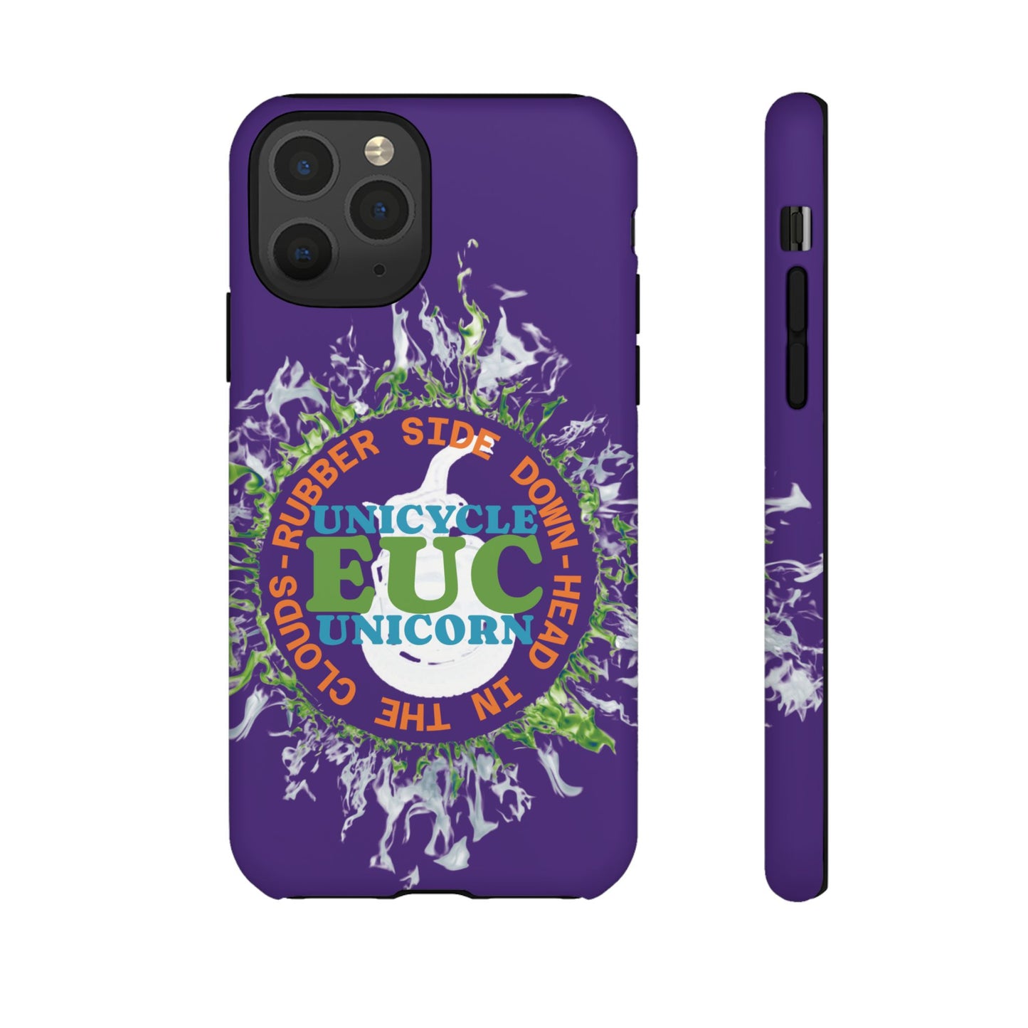 Unicycle Unicorn ring of Fire Tough Case - Durable phone case for EUC fans (purple)