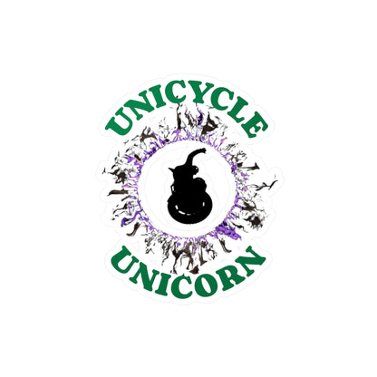 Unicycle Unicorn Purple Ring of Fire Kiss-Cut Vinyl Decals