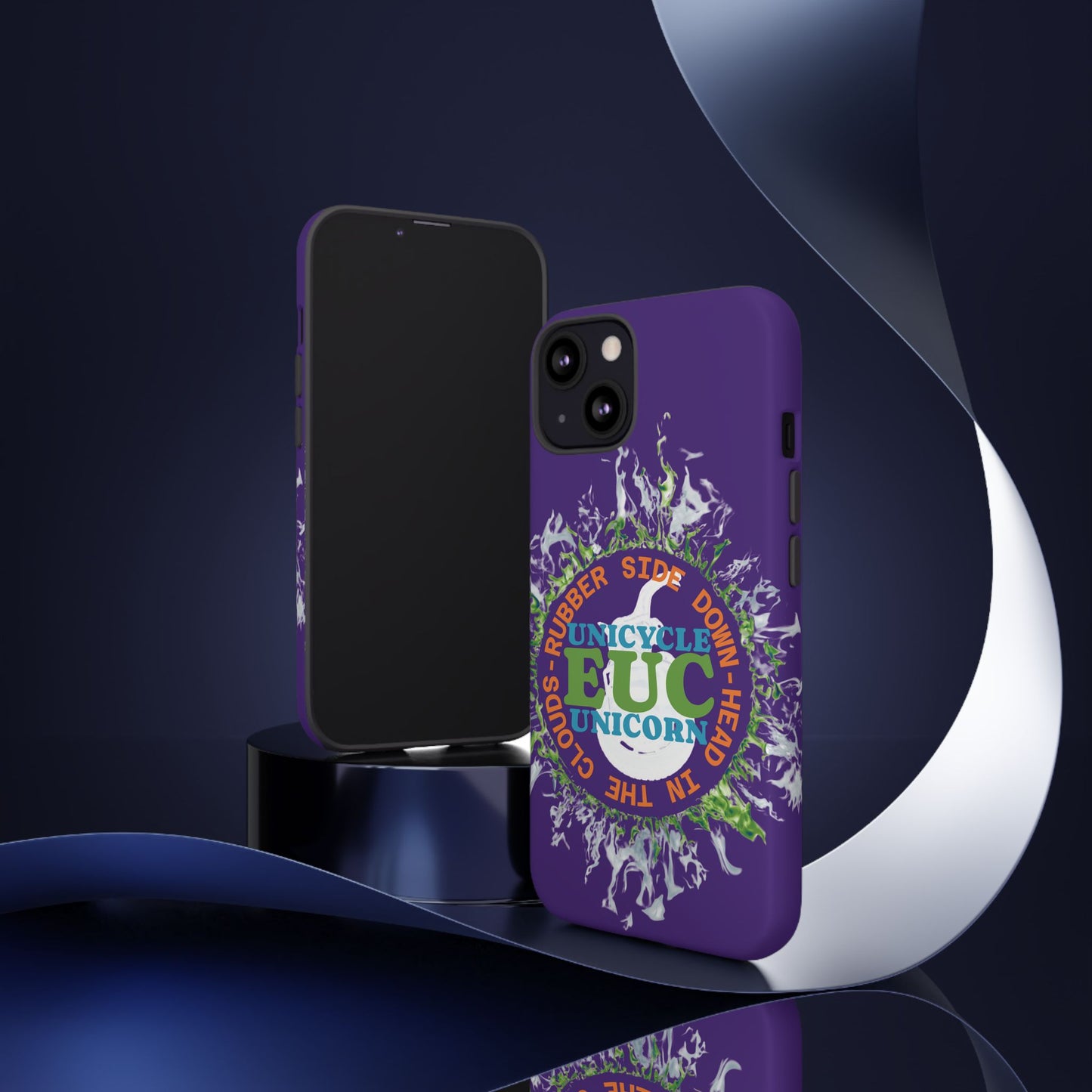 Unicycle Unicorn ring of Fire Tough Case - Durable phone case for EUC fans (purple)