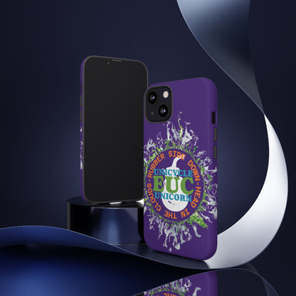 Unicycle Unicorn ring of Fire Tough Case - Durable phone case for EUC fans (purple)