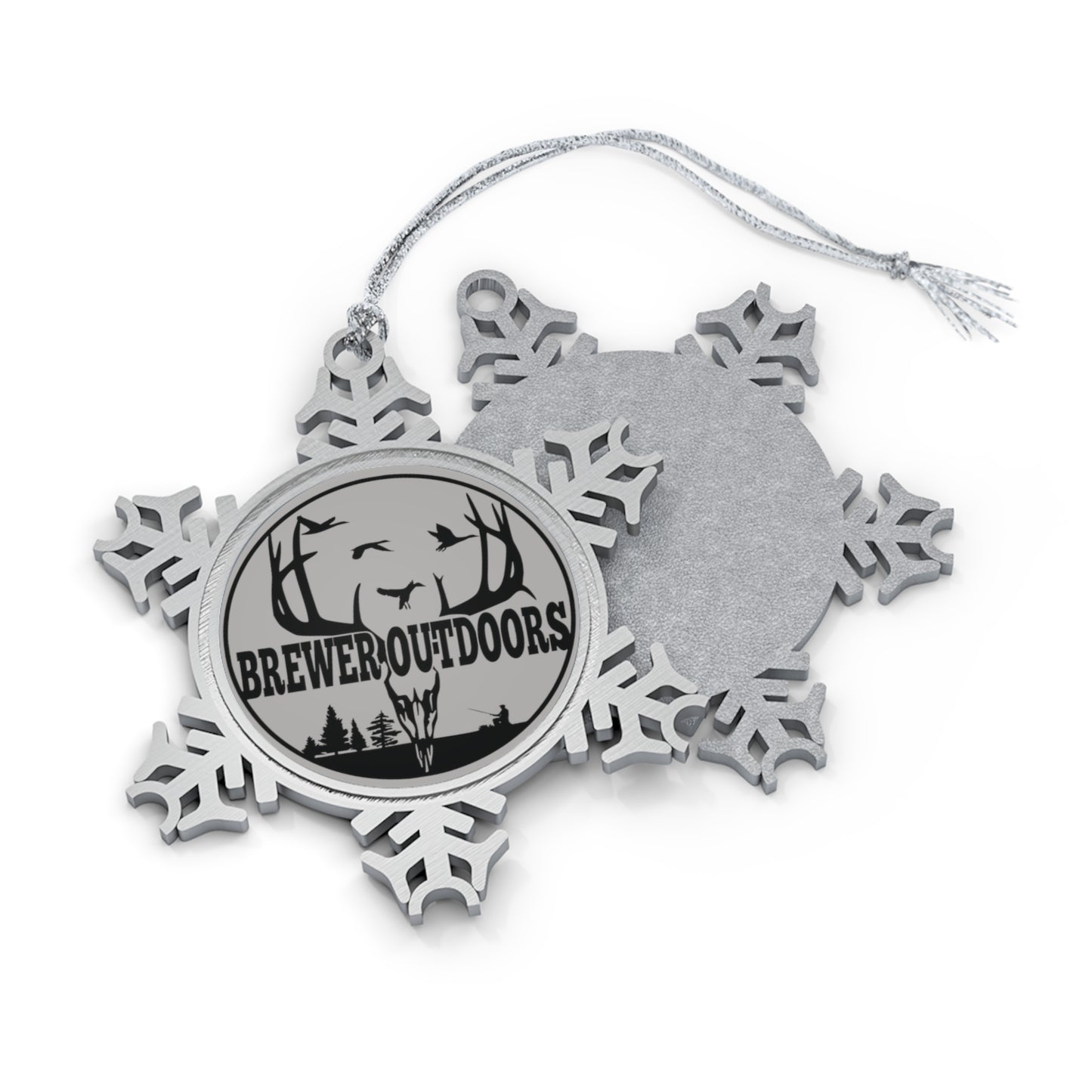 Pewter Brewer Outdoors Snowflake Ornament