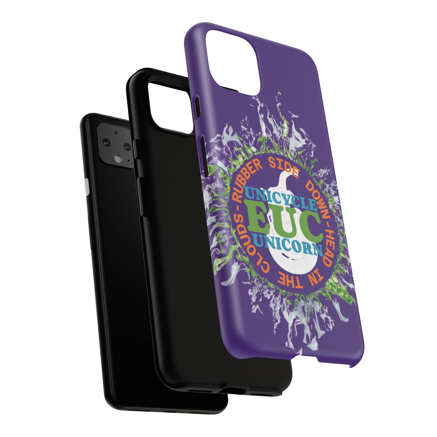 Unicycle Unicorn ring of Fire Tough Case - Durable phone case for EUC fans (purple)