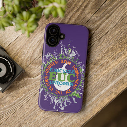 Unicycle Unicorn ring of Fire Tough Case - Durable phone case for EUC fans (purple)