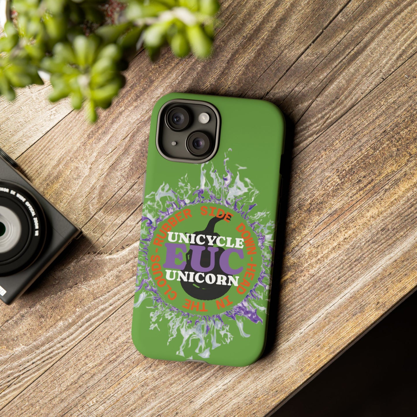 Unicycle Unicorn Purple ring of Fire Tough Case - Durable phone case for EUC fans