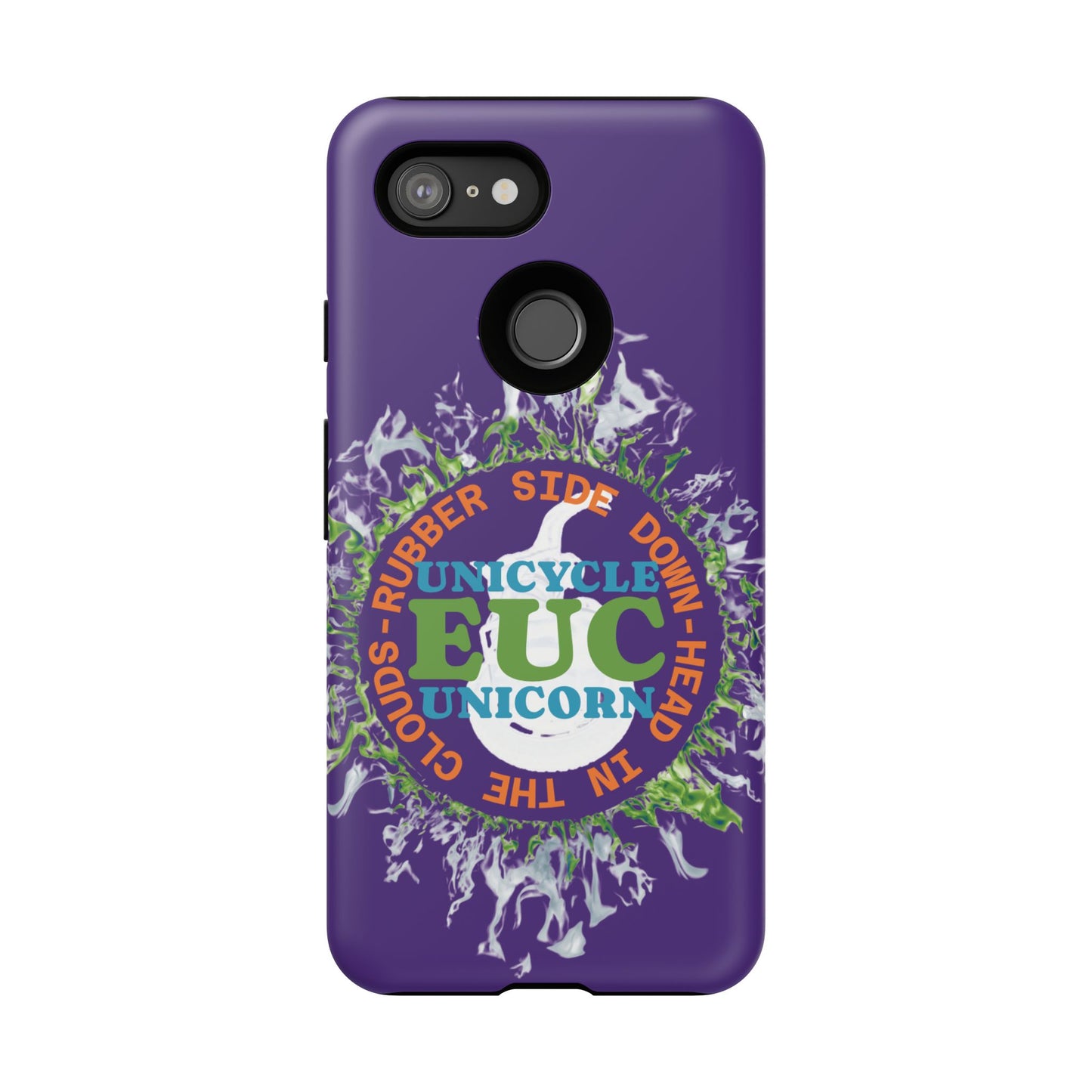 Unicycle Unicorn ring of Fire Tough Case - Durable phone case for EUC fans (purple)