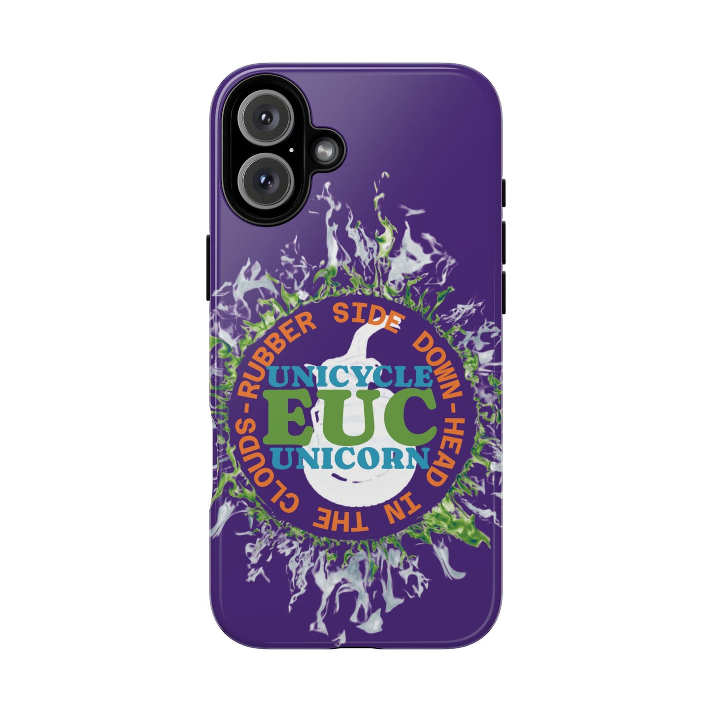 Unicycle Unicorn ring of Fire Tough Case - Durable phone case for EUC fans (purple)