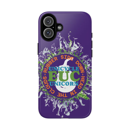 Unicycle Unicorn ring of Fire Tough Case - Durable phone case for EUC fans (purple)