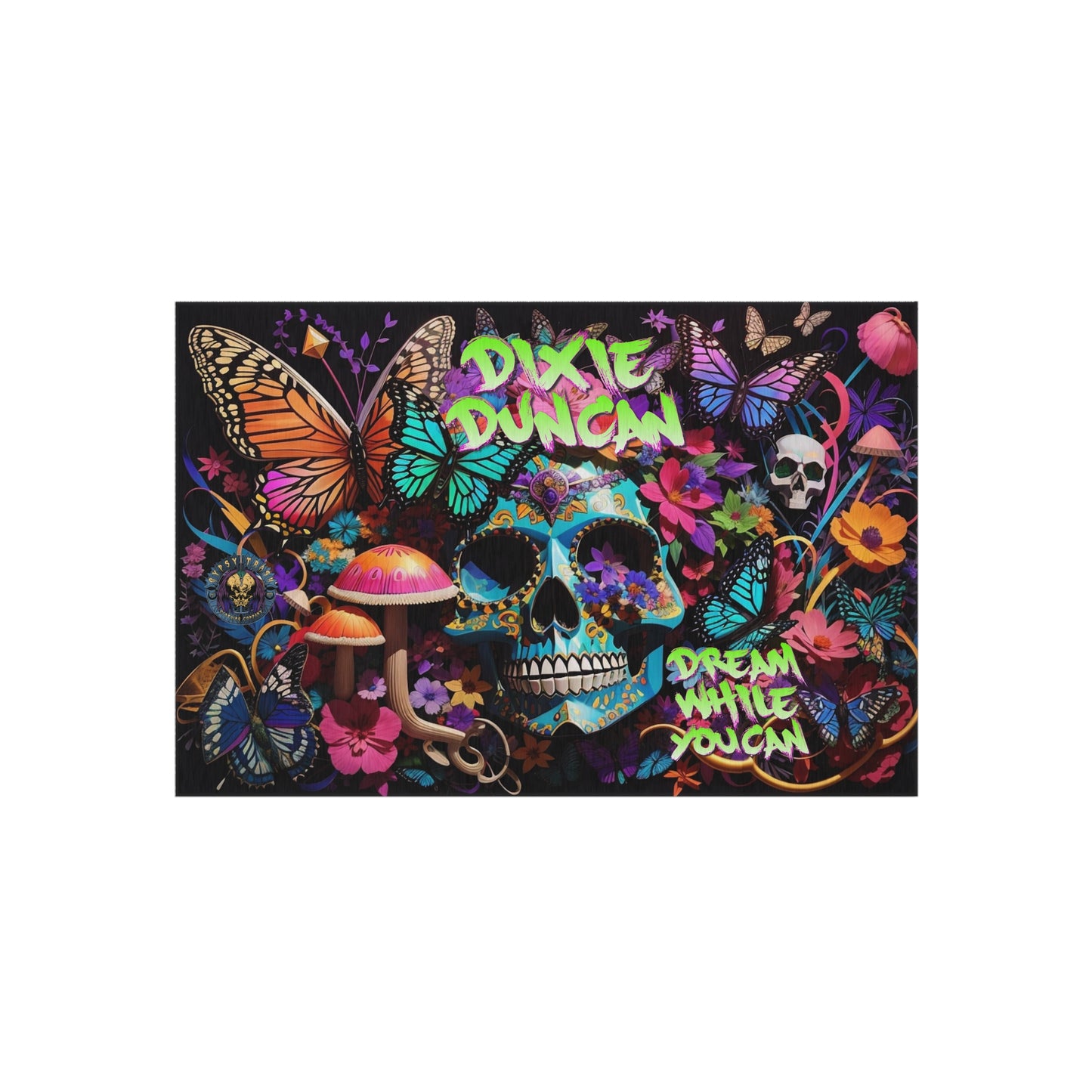 DD skulls n butterflies Outdoor Rug