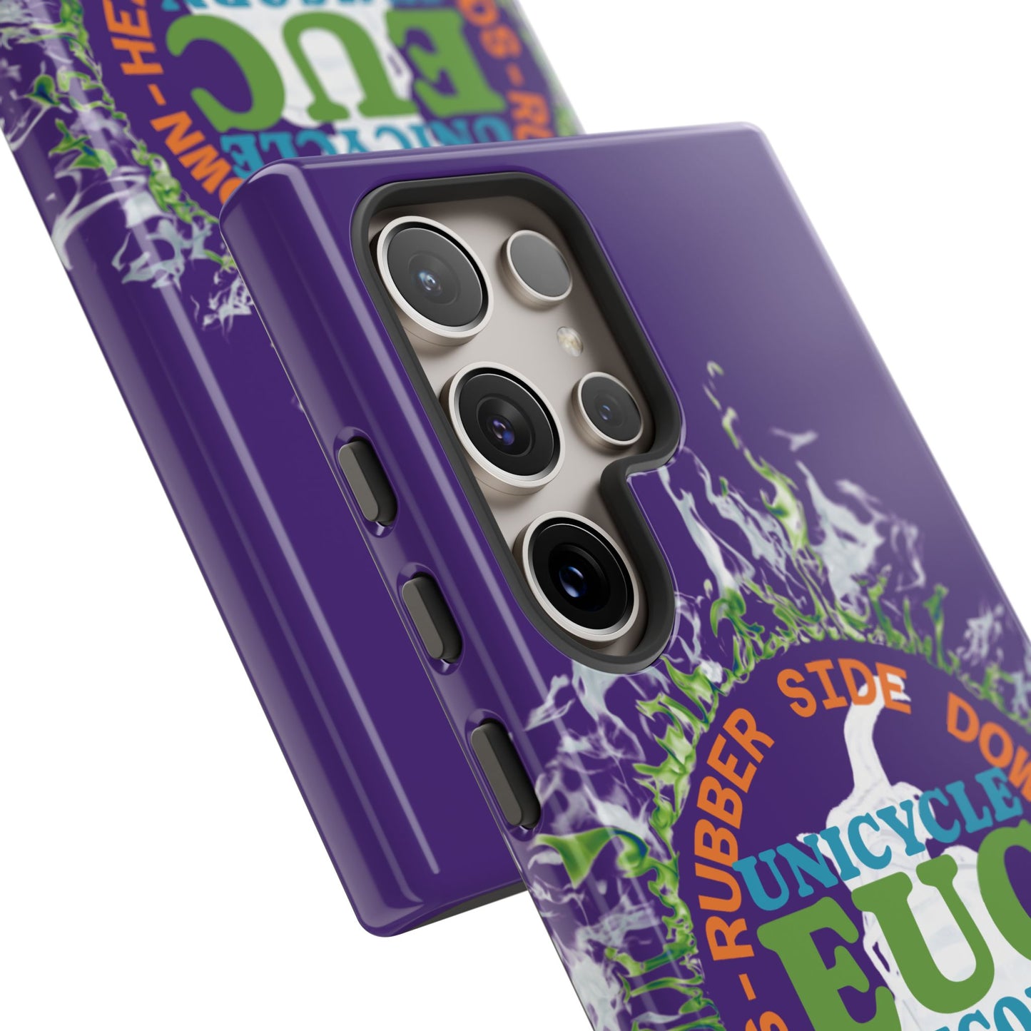 Unicycle Unicorn ring of Fire Tough Case - Durable phone case for EUC fans (purple)