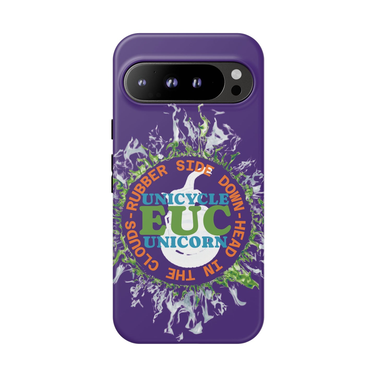 Unicycle Unicorn ring of Fire Tough Case - Durable phone case for EUC fans (purple)