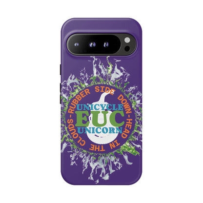 Unicycle Unicorn ring of Fire Tough Case - Durable phone case for EUC fans (purple)