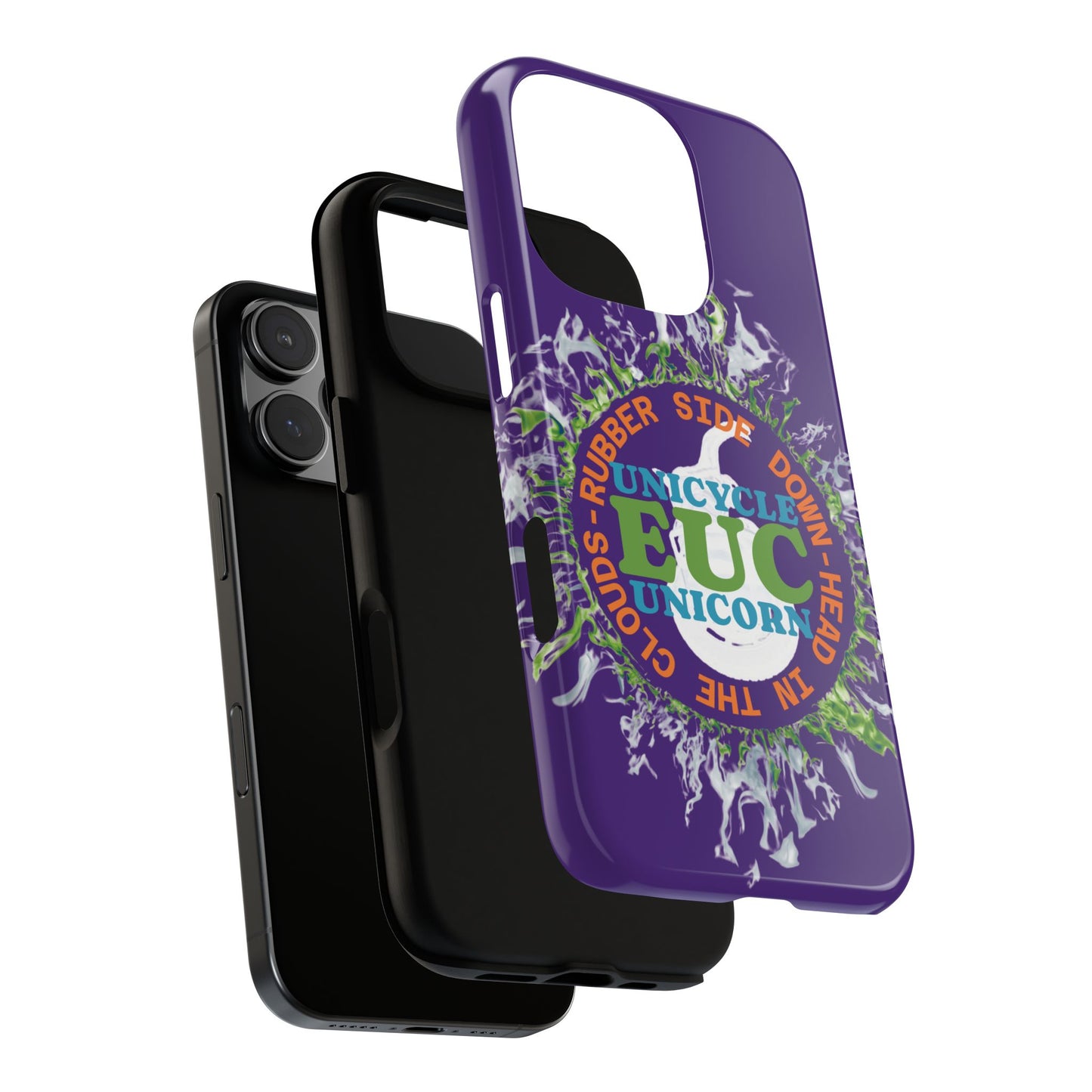 Unicycle Unicorn ring of Fire Tough Case - Durable phone case for EUC fans (purple)