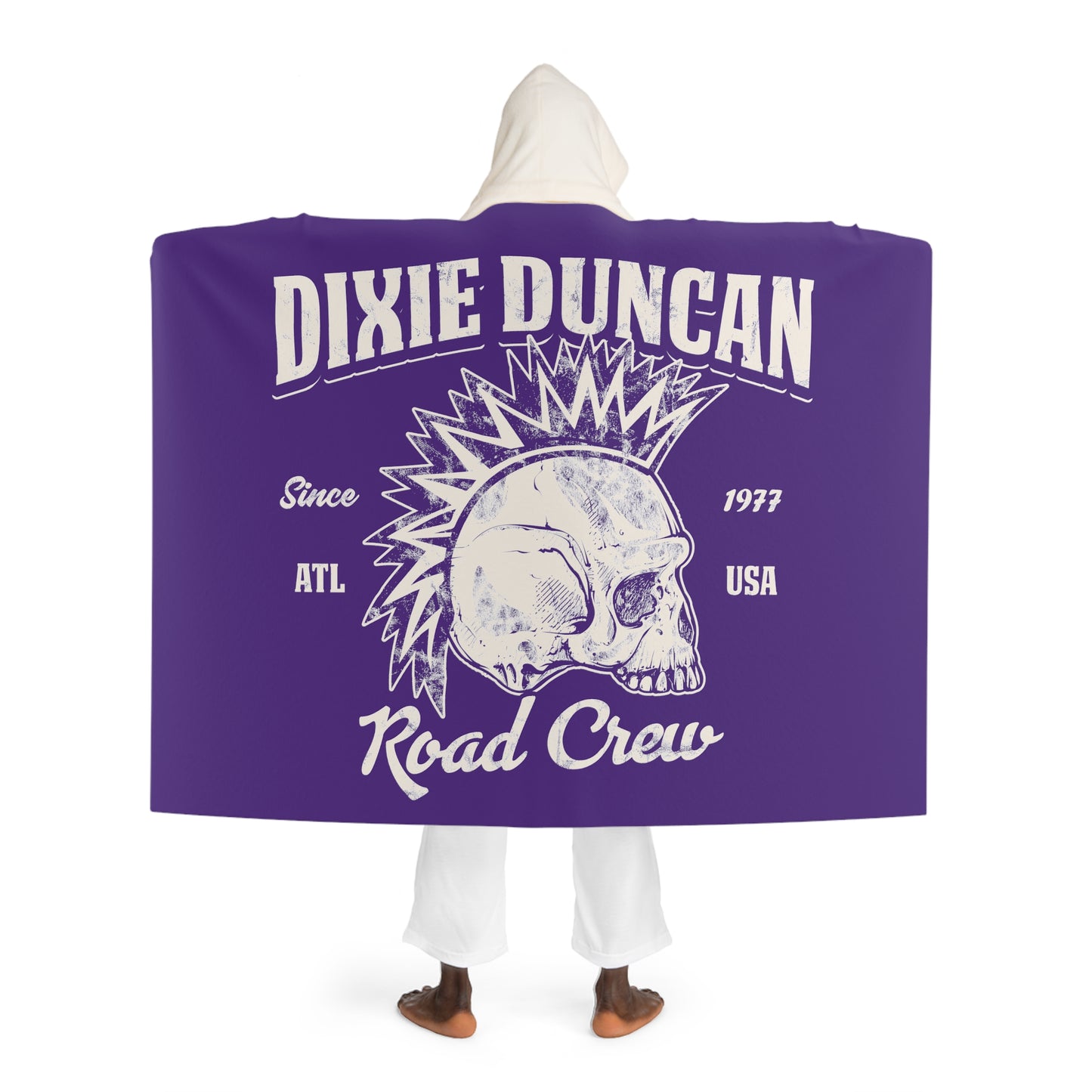 DD Road Crew Hooded Sherpa Fleece Blanket (Purple)