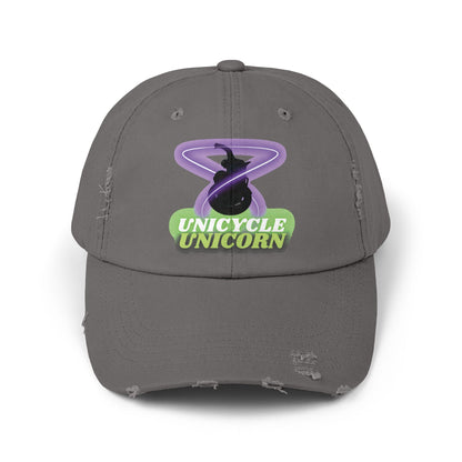 Unicycle Unicorn Distressed Cap