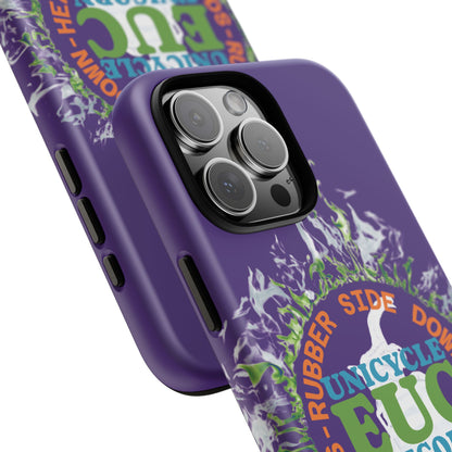Unicycle Unicorn ring of Fire Tough Case - Durable phone case for EUC fans (purple)