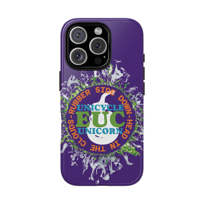 Unicycle Unicorn ring of Fire Tough Case - Durable phone case for EUC fans (purple)
