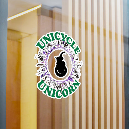 Unicycle Unicorn Purple Ring of Fire Kiss-Cut Vinyl Decals