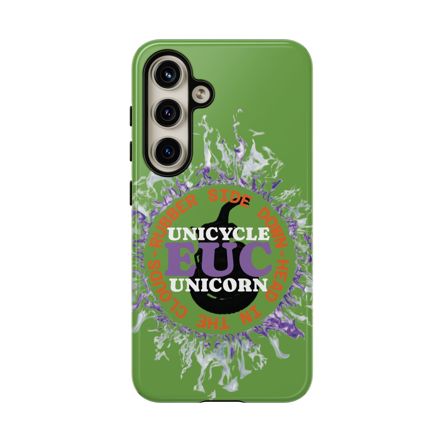 Unicycle Unicorn Purple ring of Fire Tough Case - Durable phone case for EUC fans