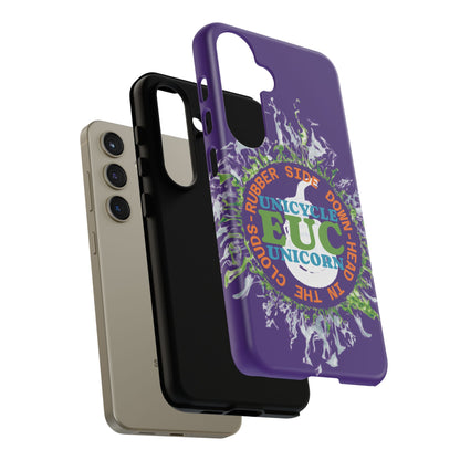Unicycle Unicorn ring of Fire Tough Case - Durable phone case for EUC fans (purple)