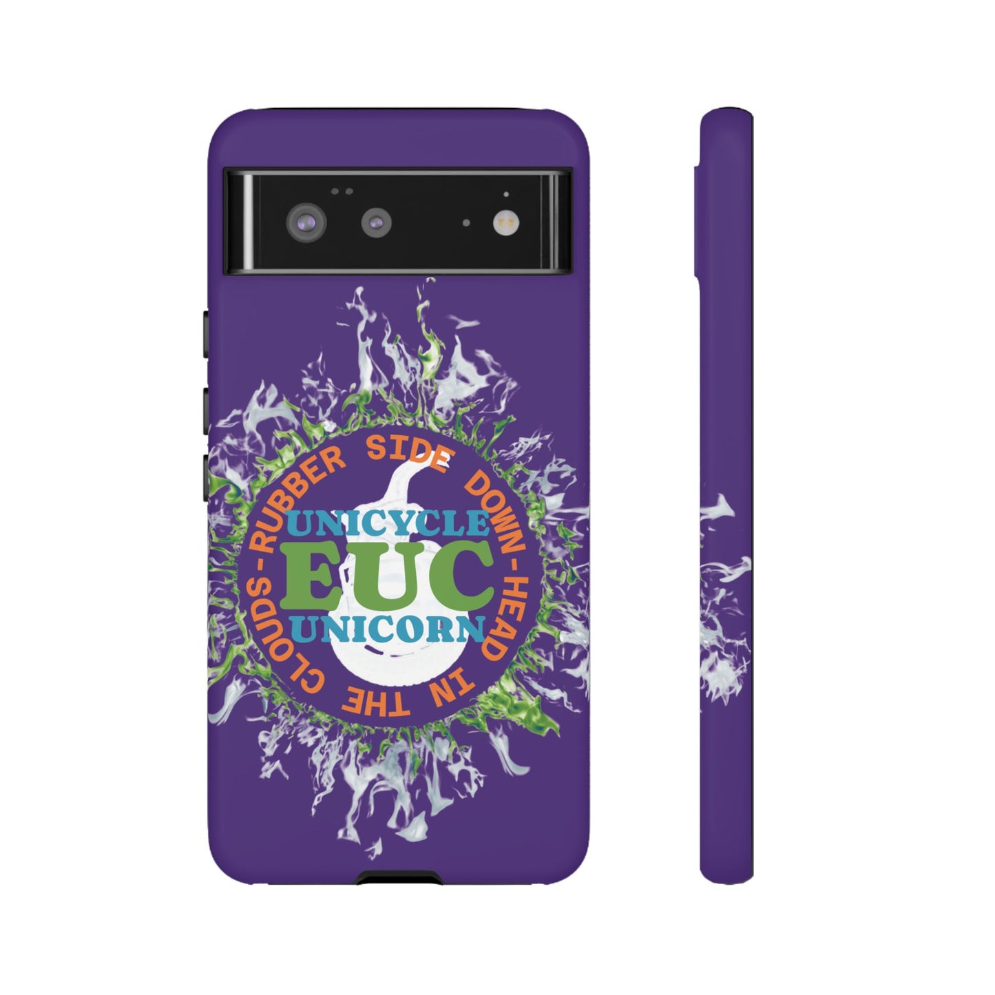 Unicycle Unicorn ring of Fire Tough Case - Durable phone case for EUC fans (purple)
