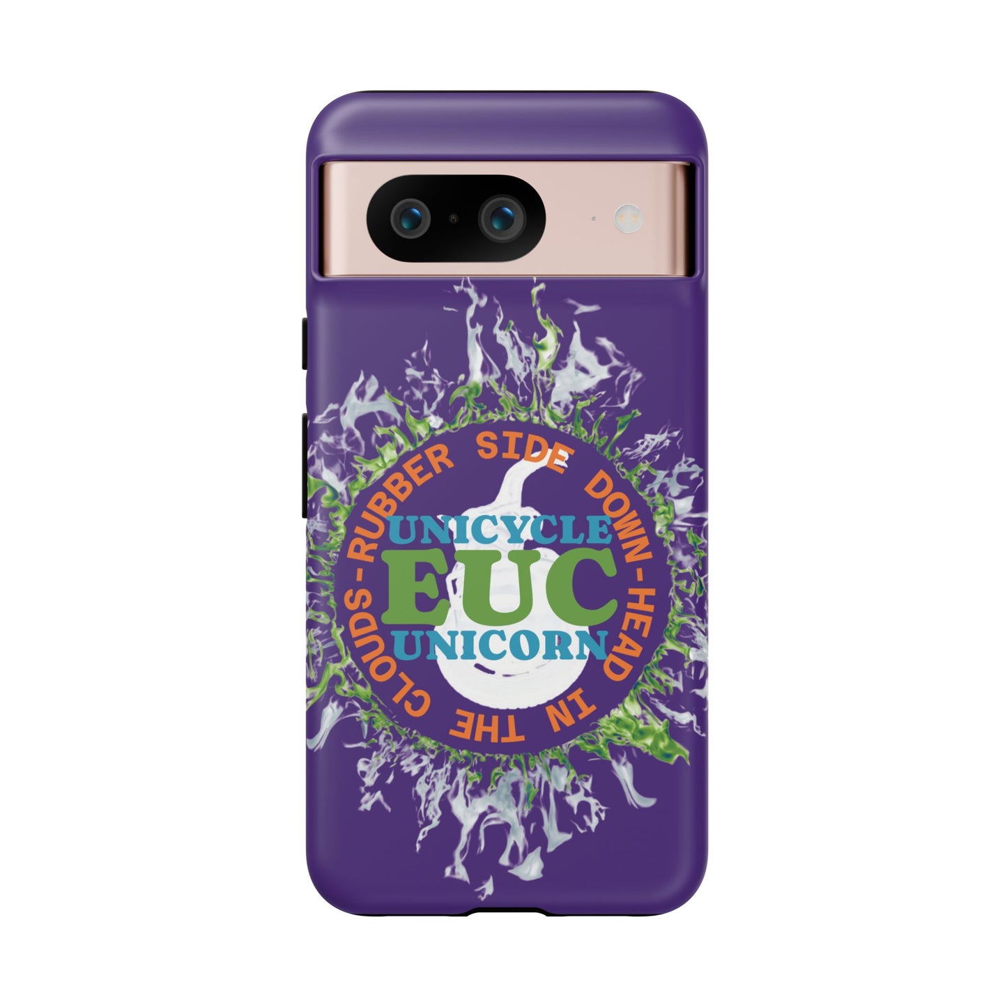 Unicycle Unicorn ring of Fire Tough Case - Durable phone case for EUC fans (purple)