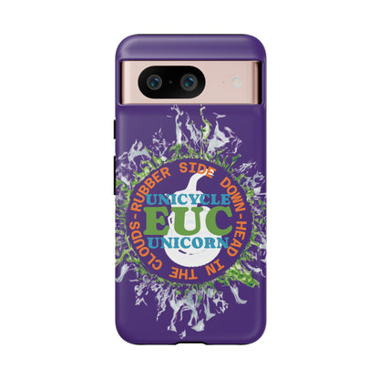 Unicycle Unicorn ring of Fire Tough Case - Durable phone case for EUC fans (purple)