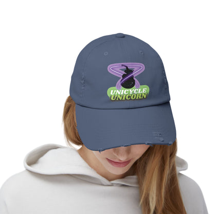 Unicycle Unicorn Distressed Cap