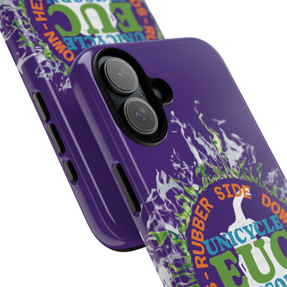 Unicycle Unicorn ring of Fire Tough Case - Durable phone case for EUC fans (purple)