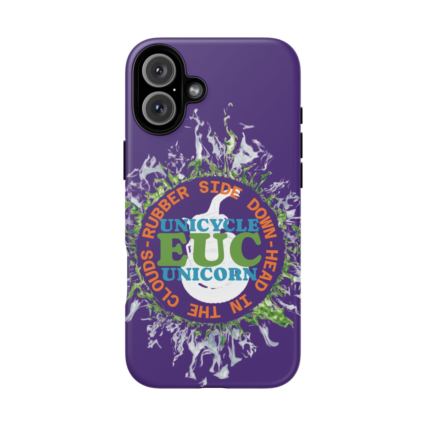 Unicycle Unicorn ring of Fire Tough Case - Durable phone case for EUC fans (purple)