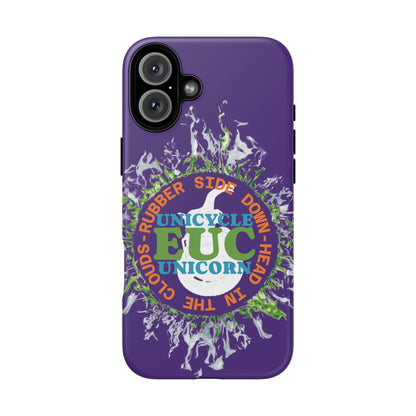 Unicycle Unicorn ring of Fire Tough Case - Durable phone case for EUC fans (purple)