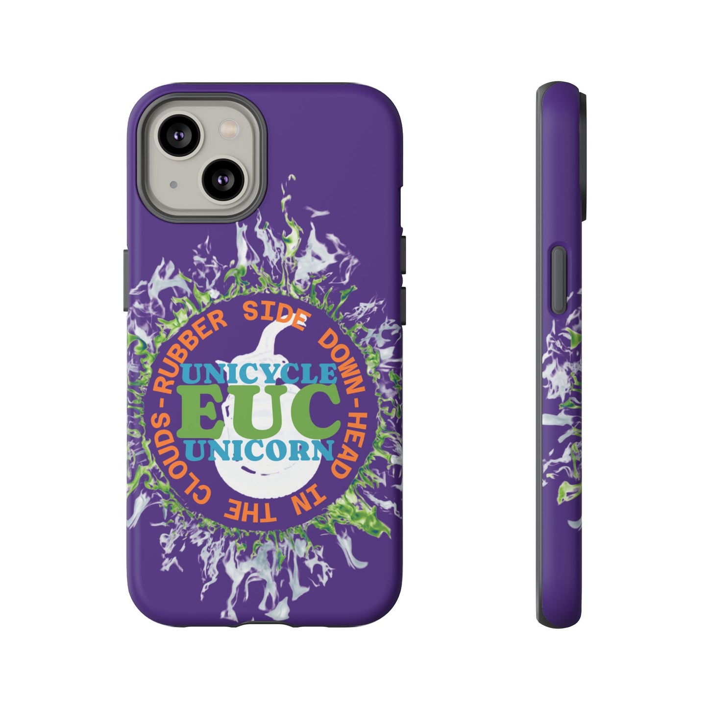 Unicycle Unicorn ring of Fire Tough Case - Durable phone case for EUC fans (purple)