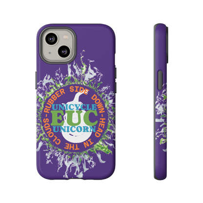 Unicycle Unicorn ring of Fire Tough Case - Durable phone case for EUC fans (purple)