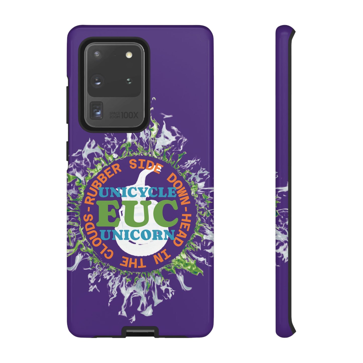 Unicycle Unicorn ring of Fire Tough Case - Durable phone case for EUC fans (purple)