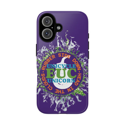 Unicycle Unicorn ring of Fire Tough Case - Durable phone case for EUC fans (purple)