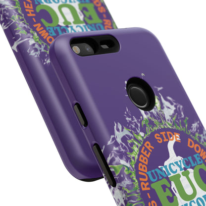 Unicycle Unicorn ring of Fire Tough Case - Durable phone case for EUC fans (purple)