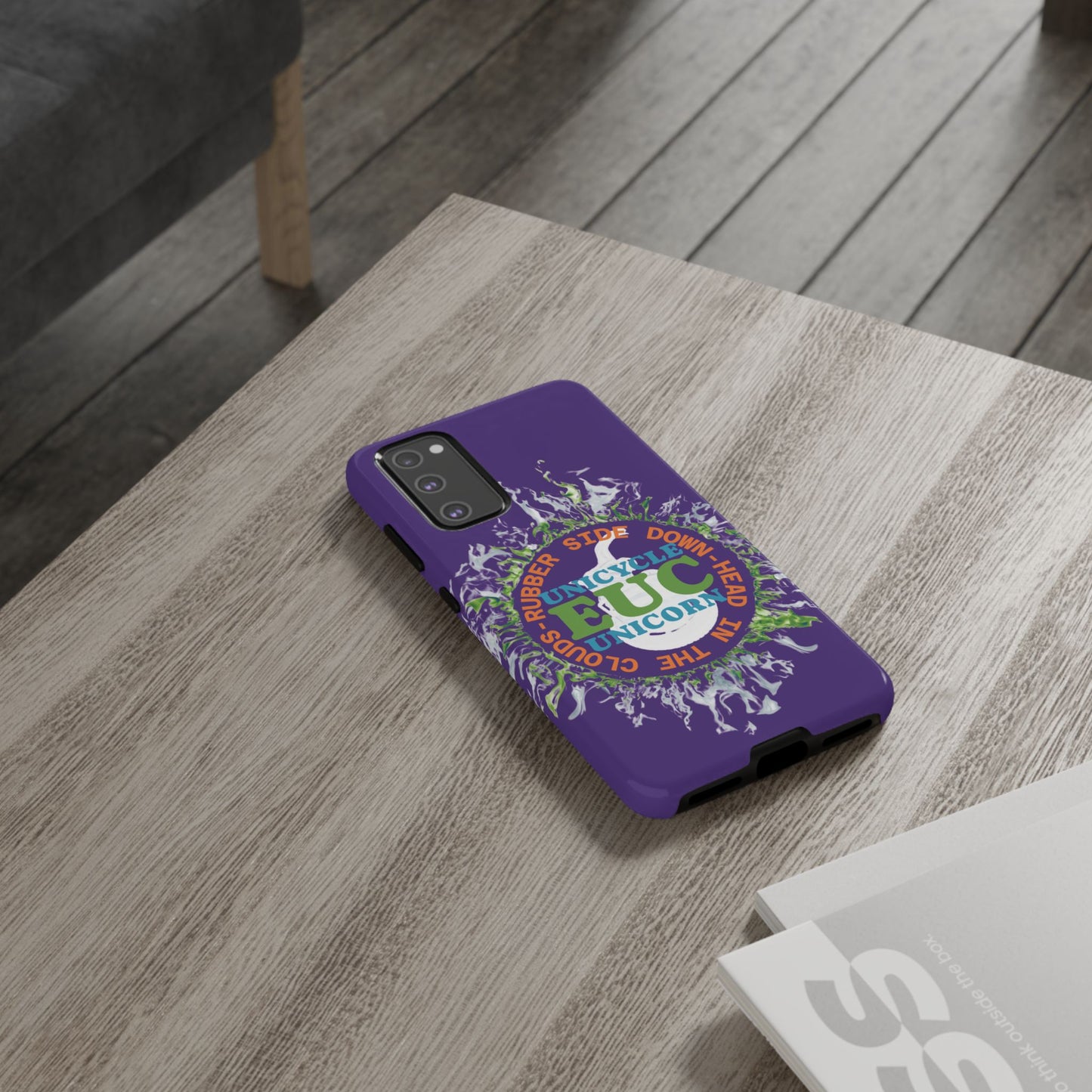 Unicycle Unicorn ring of Fire Tough Case - Durable phone case for EUC fans (purple)
