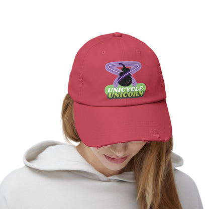 Unicycle Unicorn Distressed Cap