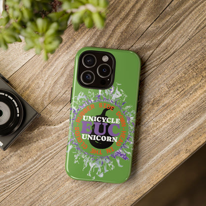 Unicycle Unicorn Purple ring of Fire Tough Case - Durable phone case for EUC fans