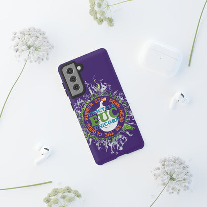 Unicycle Unicorn ring of Fire Tough Case - Durable phone case for EUC fans (purple)