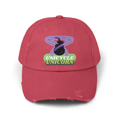 Unicycle Unicorn Distressed Cap