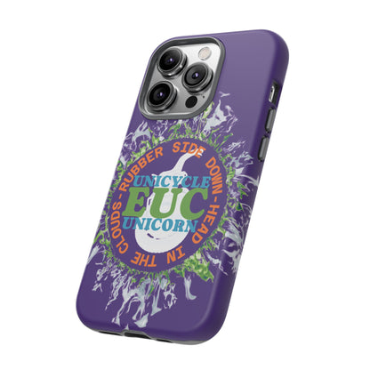 Unicycle Unicorn ring of Fire Tough Case - Durable phone case for EUC fans (purple)