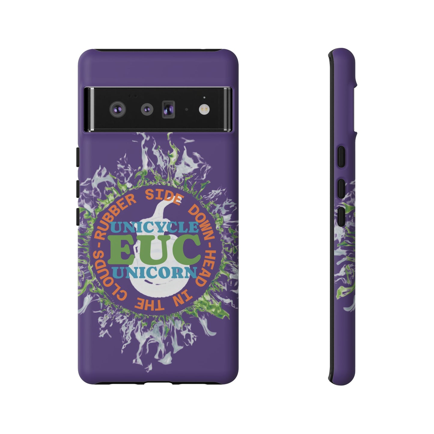 Unicycle Unicorn ring of Fire Tough Case - Durable phone case for EUC fans (purple)
